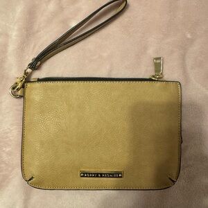 Poppy & Peonies Gold Wristlet Clutch